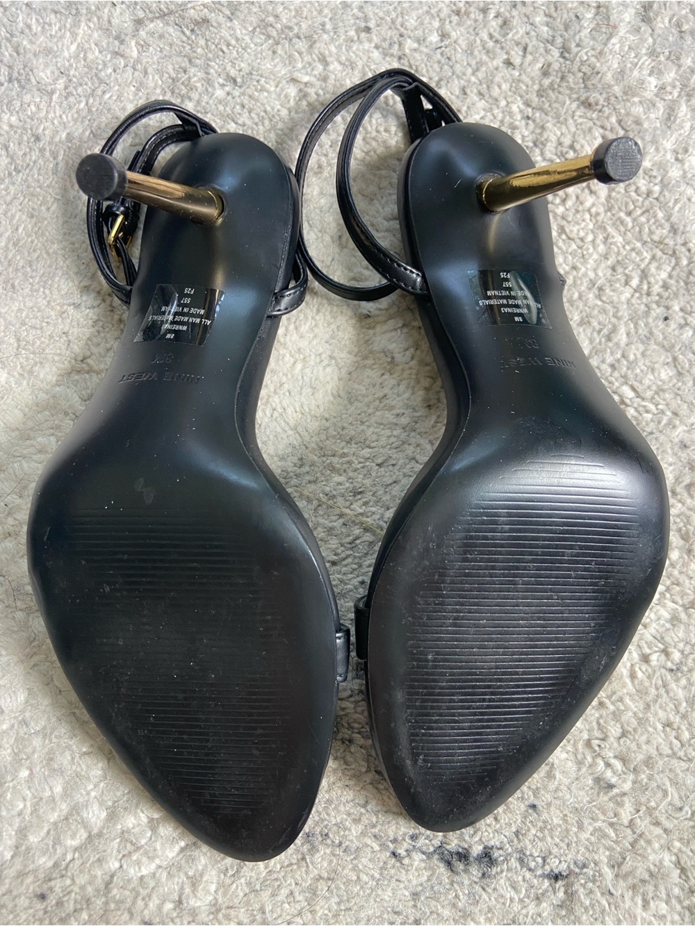 NWOB Nine West Reina Ankle Strap Stiletto Sandals Black - Picture 9 of 9
